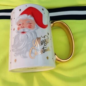 Rifle Paper Co."Old Tyme" Santa Face Coffee/Tea Fine China Mug NWT
